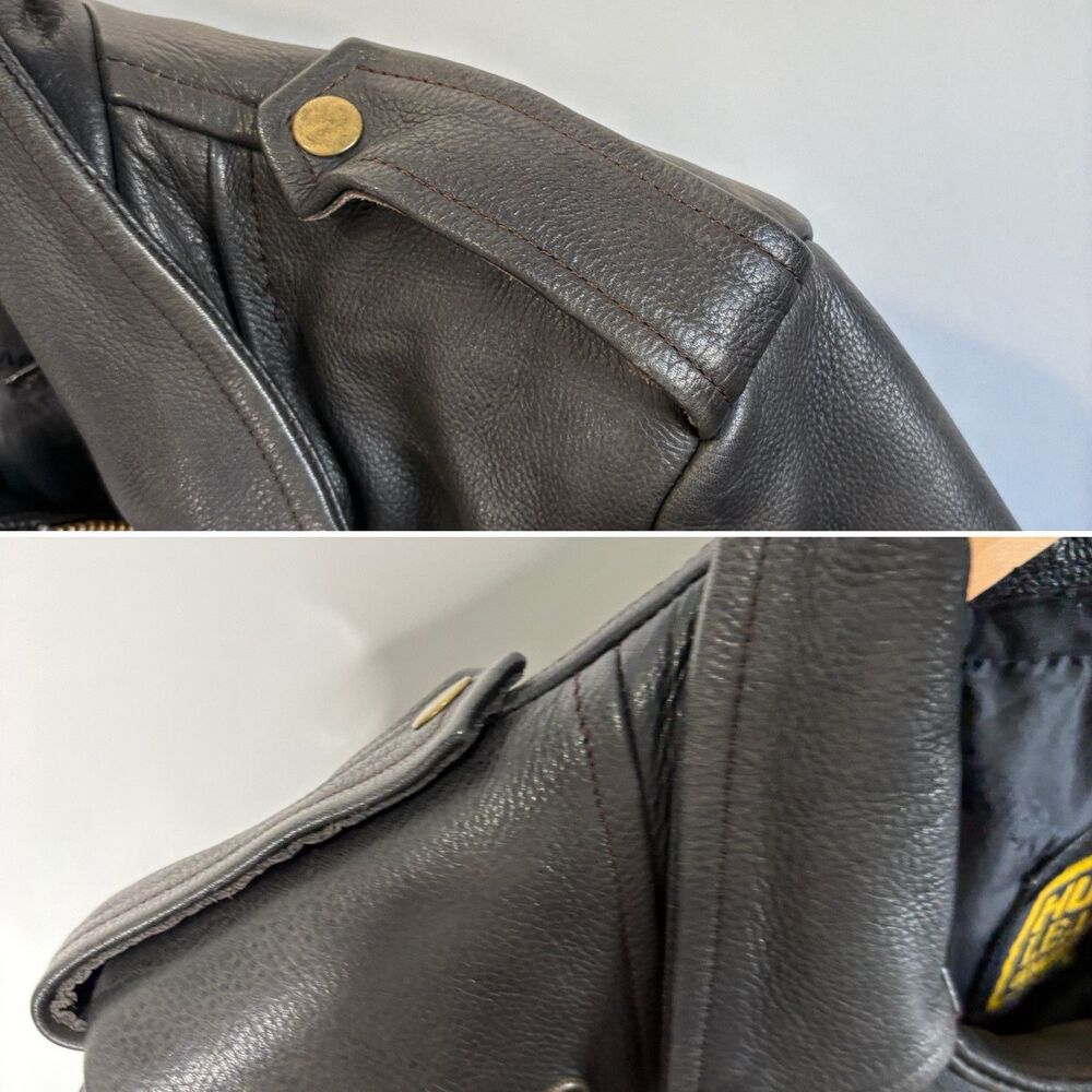 Vintage Hudson Leather Motorcycle Jacket Fitted Asymmetrical Women Size Small - Picture 9 of 12